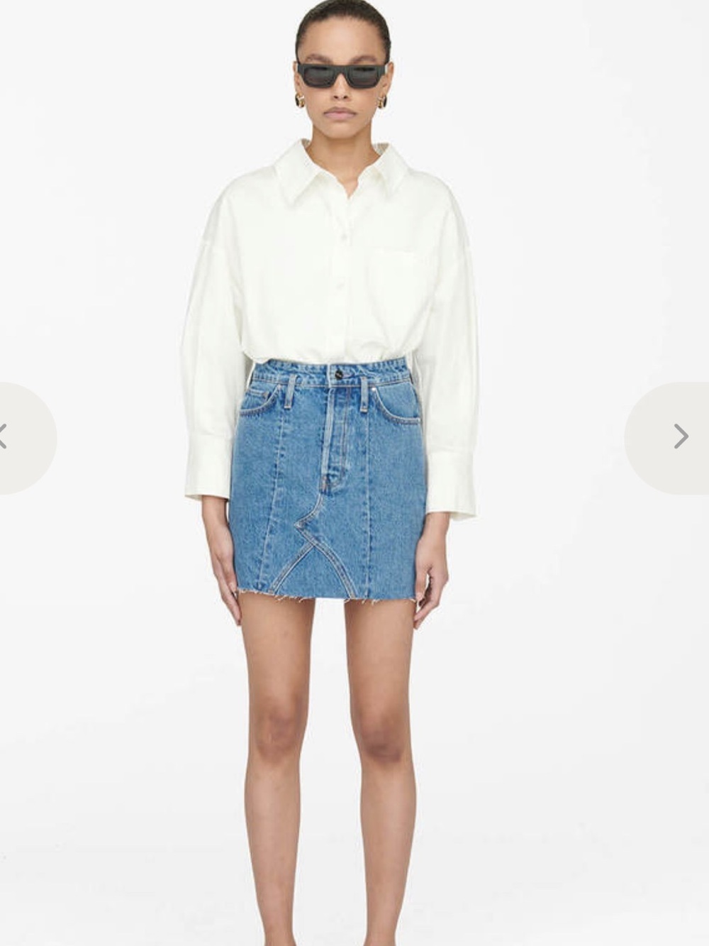 Anine Bing Connie Denim Mini Skirt River Blue Women’s Size 27